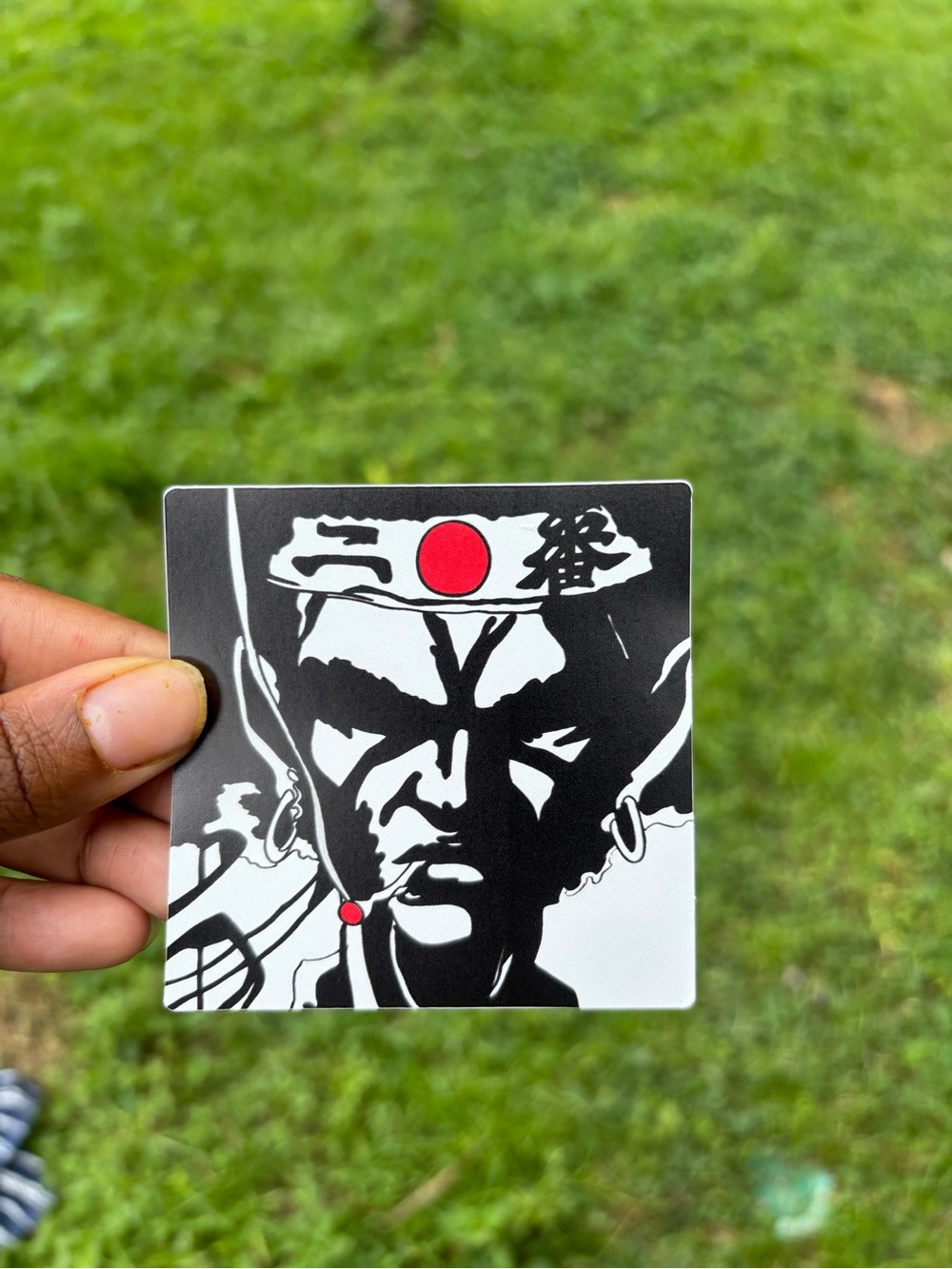 Afro Samurai Sticker - Black, White & Red